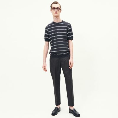 コットン　ロープボーダー　ニットＴシャツ