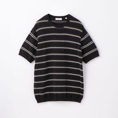 コットン　ロープボーダー　ニットＴシャツ