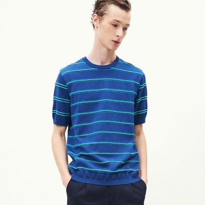 マイクラ 人気アイテム コットン ロープボーダー (Men TOMORROWLAND | ニットTシャツ トップス