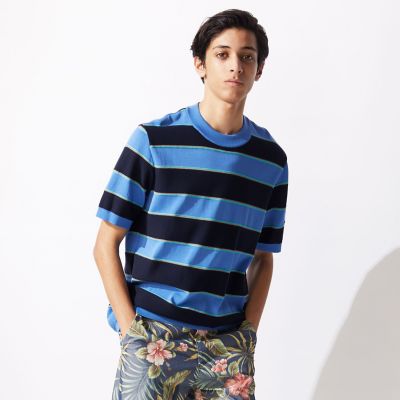コットン レトロボーダー ニットTシャツ | TOMORROWLAND (Men