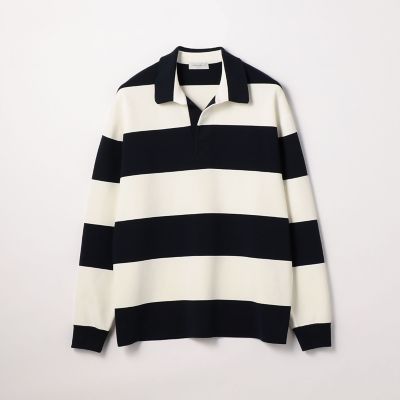 ポリエステルミラノリブ　スキッパーラグビーシャツ