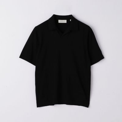 シルクコットン　スキッパーニットポロシャツ