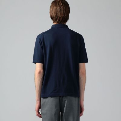 シルクコットン　スキッパーニットポロシャツ