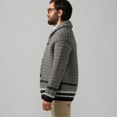 スポンディッシュマルチジャカード ショールカラーカーディガン  