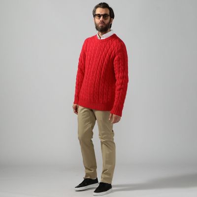 ＜TOMORROWLAND (Men)＞イタリアンカシミヤ　ケーブルクルーネックニット