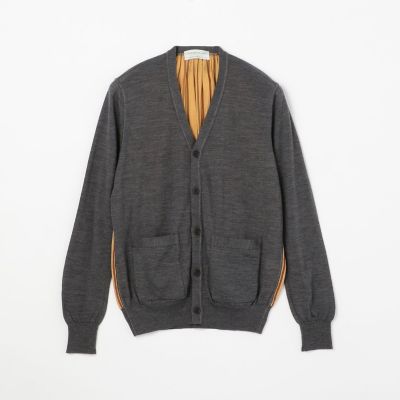 ウールニット×コットンローン　Ｖネックカーディガン