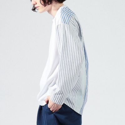 スウィッチング　ストライプロングスリーブＴシャツ