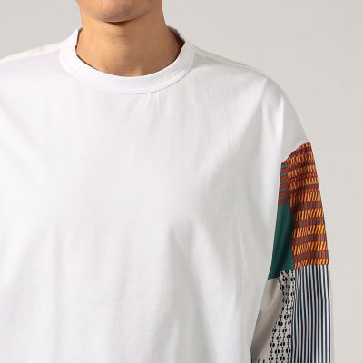 [かんかつ ] TOMORROWLAND - コンビデザインプルオーバー コットン シャツコンビデザインプルオーバー | TOMORROWLAND