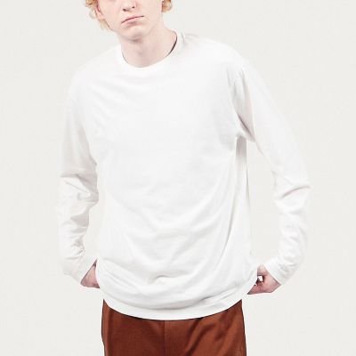 スビン天竺　クルーネックロングスリーブカットソー