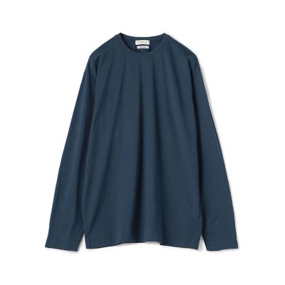 スビン天竺　クルーネックロングスリーブカットソー