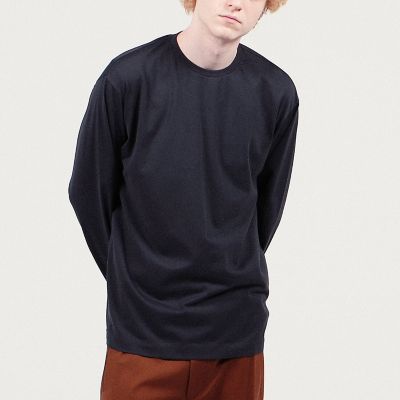 スビン天竺　クルーネックロングスリーブカットソー