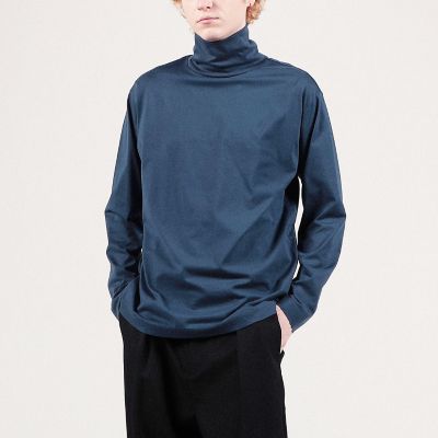 スビン天竺　タートルネック　ロングスリーブカットソー