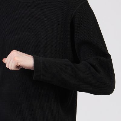 【タイムセール：６月３０日（月）午前９時３０分迄】スーピマコットン　ワッフルプルオーバーカットソー