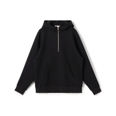 スビンコットン　ダンボール　ハーフジップ　パーカ