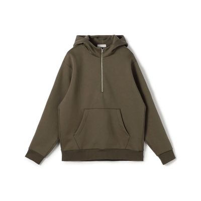 スビンコットン　ダンボール　ハーフジップ　パーカ