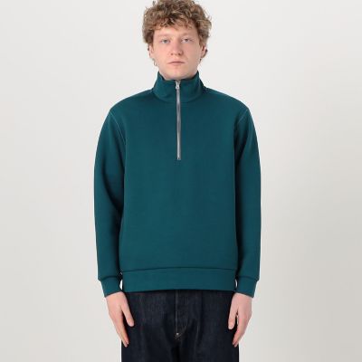 スビンコットンダンボール ハーフジッププルオーバースウェット