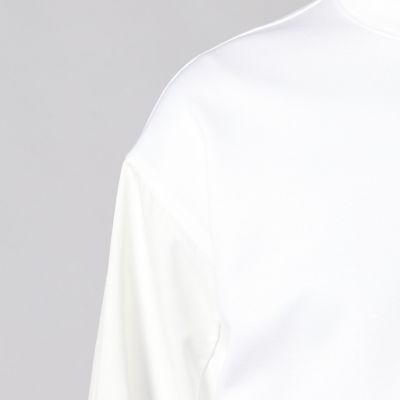 ダブルニットコンビ　クルーネックデザインプルオーバー