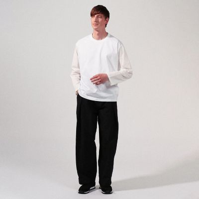 コットン　ディーププリーツイージーパンツ