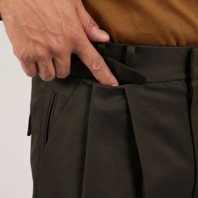 エジプシャンコットン　２プリーツストレートパンツ