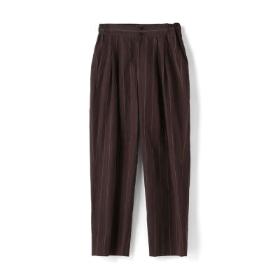 ＜TOMORROWLAND (Men)＞リネンコットン　ストライプ　２プリーツパンツ