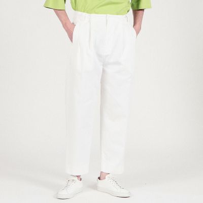ポリエステルコットン　インバーテッドプリーツパンツ
