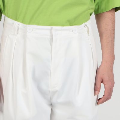 ポリエステルコットン　インバーテッドプリーツパンツ