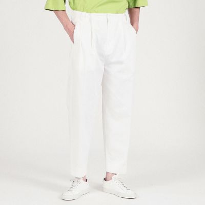 ポリエステルコットン　インバーテッドプリーツパンツ