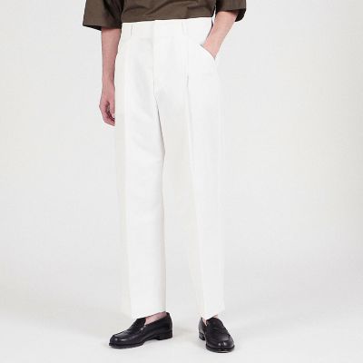 ポリエステルコットン 1プリーツワイドパンツ | TOMORROWLAND (Men