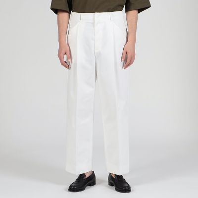 ポリエステルコットン 1プリーツワイドパンツ | TOMORROWLAND (Men