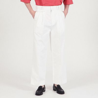 ポリエステルコットン　プリーツパンツ