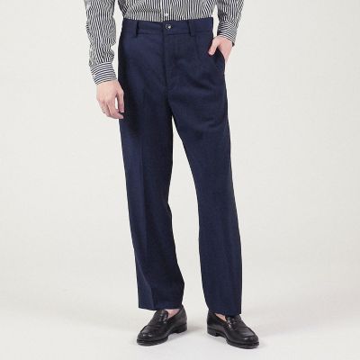 ウール　フロントダーツストレートパンツ