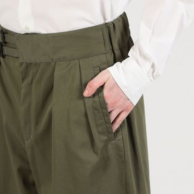 ポリエステルコットンツイル ダブルバックルパンツ