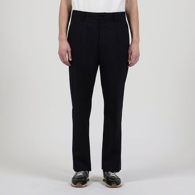 ウール　フロントダーツストレートパンツ