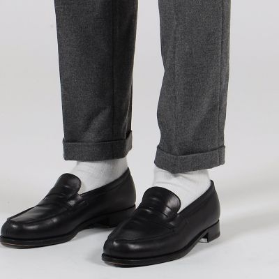 ストレッチフランネル　スリムテーパードパンツ