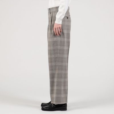 ポリエステルウールツイル　２プリーツストレートパンツ