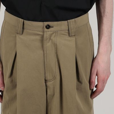 コットンウェザー　タックパンツ