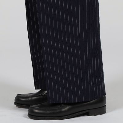 ウールリネンコットン　２タックワイドストレートパンツ