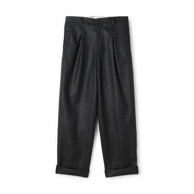 ウールメルトン　１タック　ペグトップ　パンツ