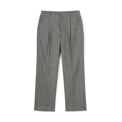ウールナイロン　１プリーツ　ストレート　バレルパンツ