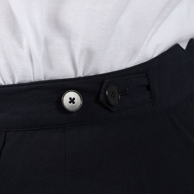 コットン　グラスツイル　２プリーツ　ベルトレスパンツ