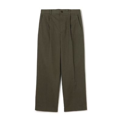 60／3 コットンオックスフォード 1プリーツバレルパンツ