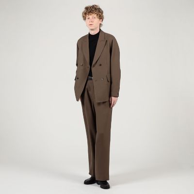 ウールギャバジン ノープリーツバレルパンツ | TOMORROWLAND (Men