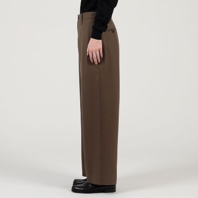 unfil ウールギャバジン チェックトラウザー L ウールギャバジン ノー