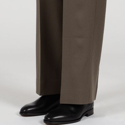 ドライウールツイル 2プリーツワイドストレートバレルパンツ