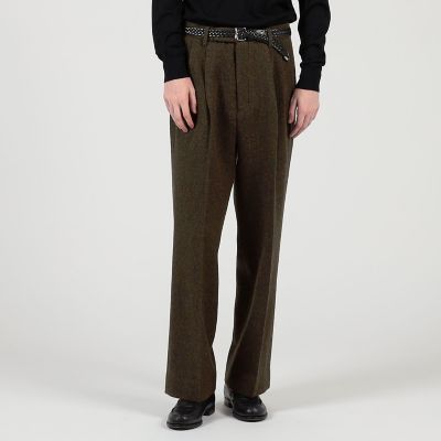 未使用　フェローズ　ウールツイード　ヘリンボーン　ワイドパンツ　34 未使用 フェローズ ウールツイード ヘリンボーン ワイドパンツ 34