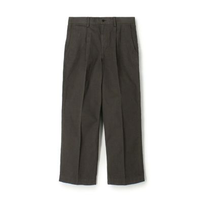 60／3 コットンオックスフォード 1プリーツバレルパンツ