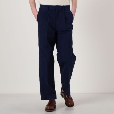 60／3 コットンオックスフォード 1プリーツバレルパンツ