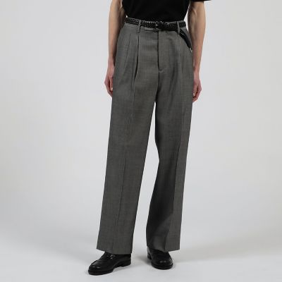 FALL2 ウールツイルワイドパンツ　最終価格 ハルトウールツイル 2プリーツワイドパンツ | TOMORROWLAND (Men
