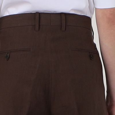 ６０リネン　２プリーツワイドストレートパンツ