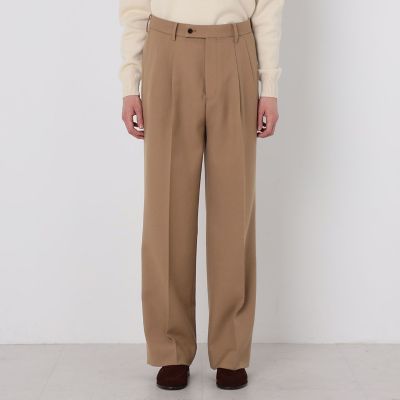 ウールツイル 2タックワイドストレートパンツ セットアップ対応